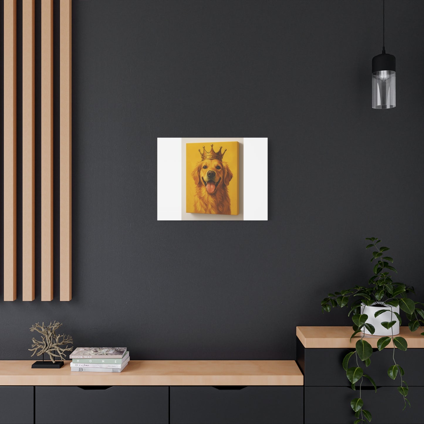 Golden Dog Portrait Canvas – Custom Wall Art for Pet Lovers