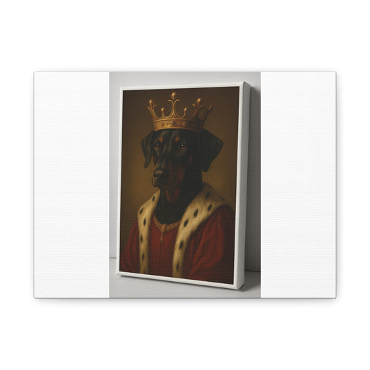 Royal Dog Canvas Art, Dog Portrait Wall Decor, Pet Lover Gift, Dog-Themed Home Decor, Crowned Dog Painting